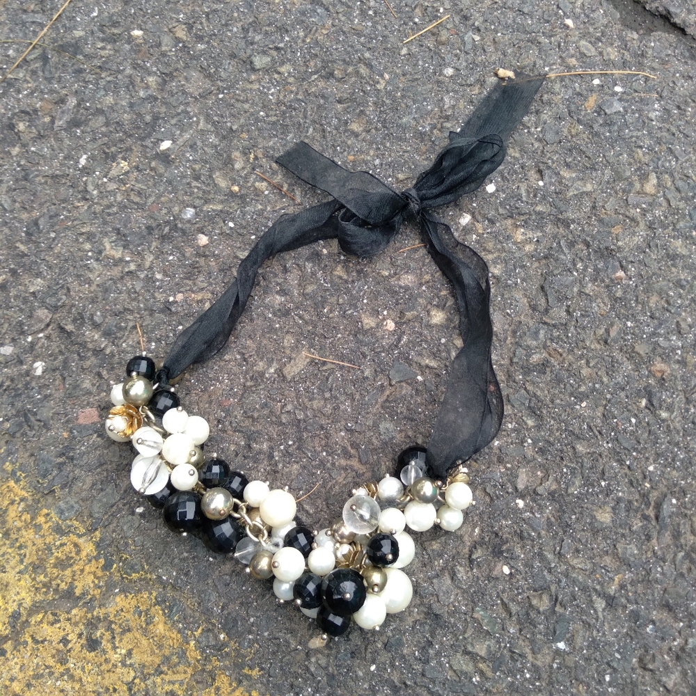Beaded chunky statement necklace